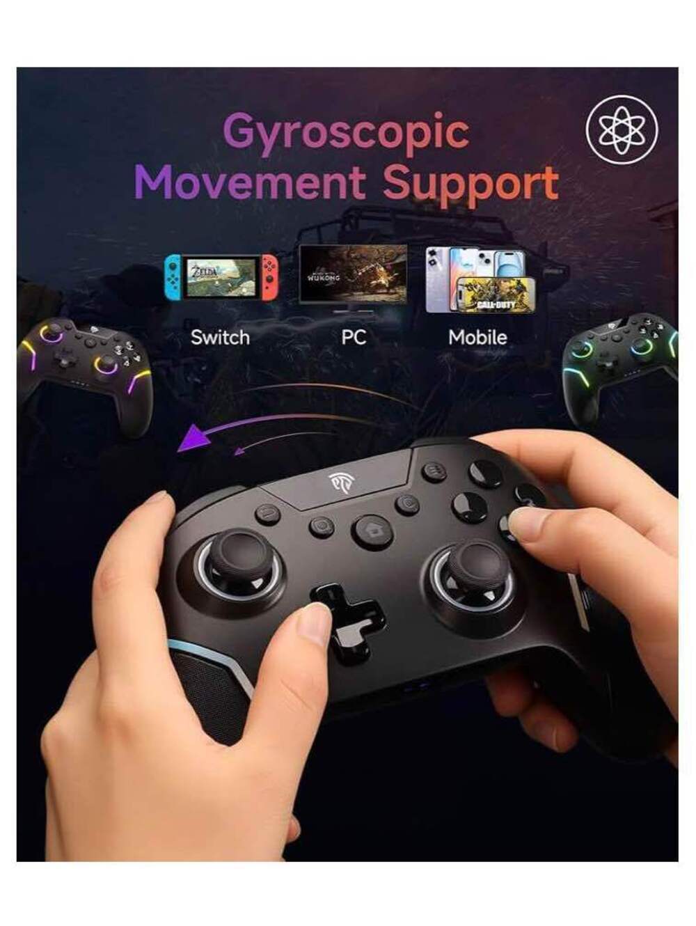 Wireless Controller for PC/Switch/Android/iOS, 1000Hz, RGB - New in Box - Picture 7 of 9
